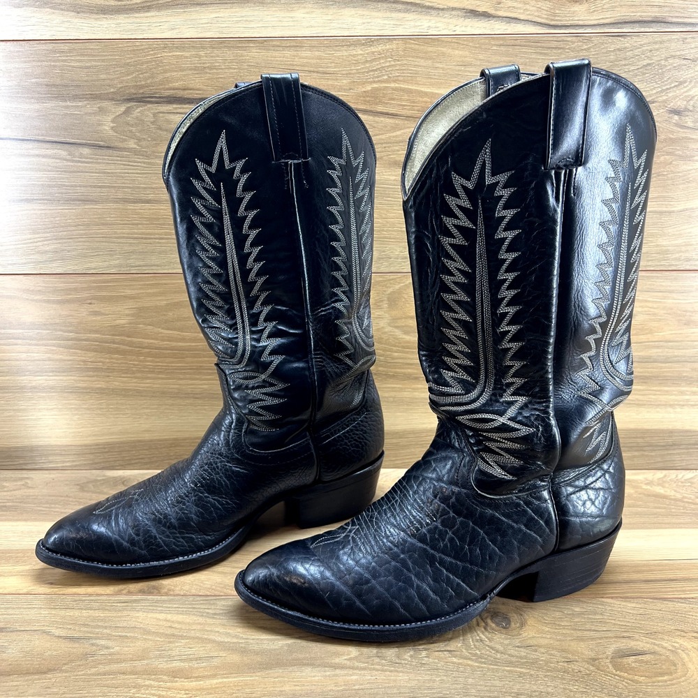 Cowtown Mens Boots Size 9 D Black Cowboy Western